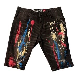 Sz various paint splash denim jean shorts